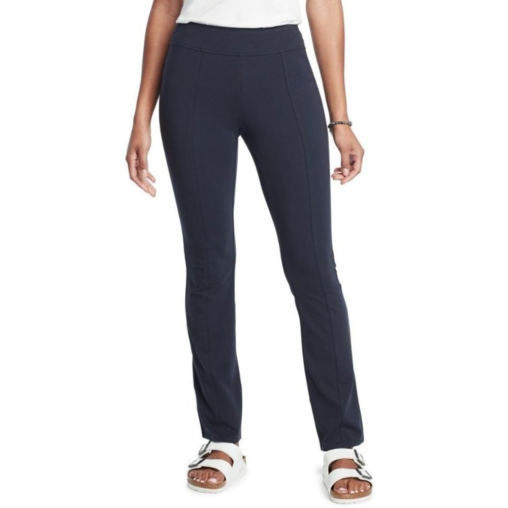 Nic + Zoe Women's Cotton Blend Elastic Waist Vented Hem Pants Dark Indigo XSmall